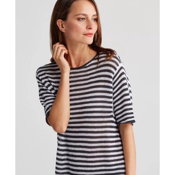 Eileen Fisher Organic Linen Knit Casual Tunic Top Size Petite Large Lagenlook - Picture 4 of 12